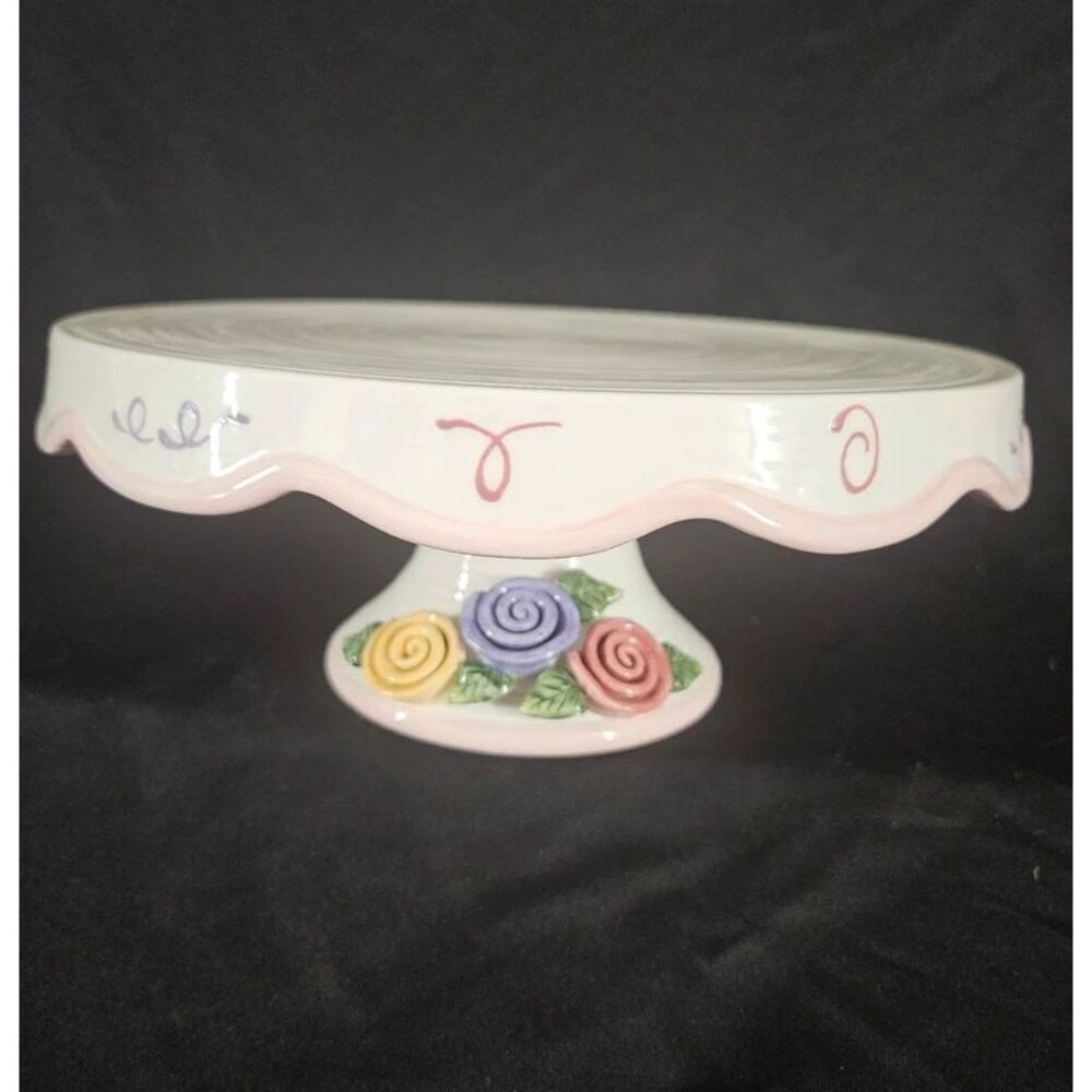 Vintage Avon 10" x 4.25" T Celebration Presidetial Birthday Ceramic Cake Plate